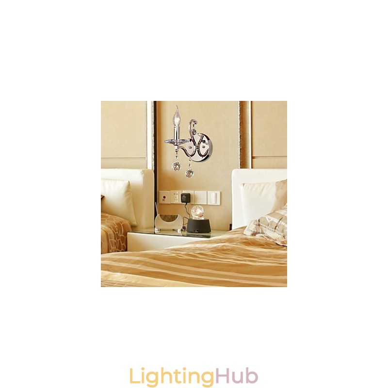 Crystal Candle Wall Lights Modern Contemporary Metal