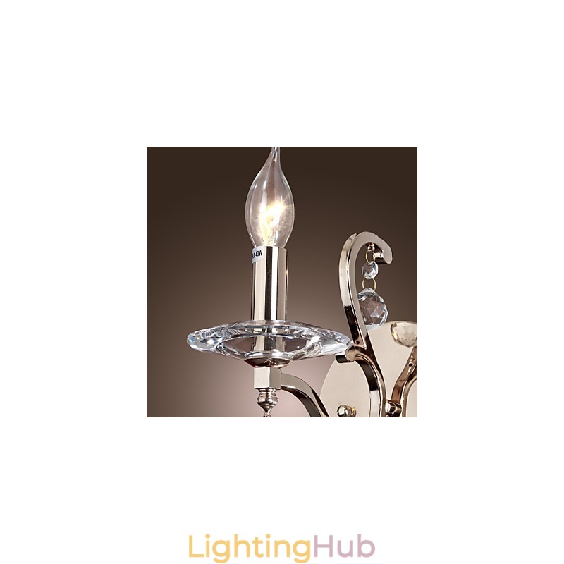 Crystal Candle Wall Lights Modern Contemporary Metal