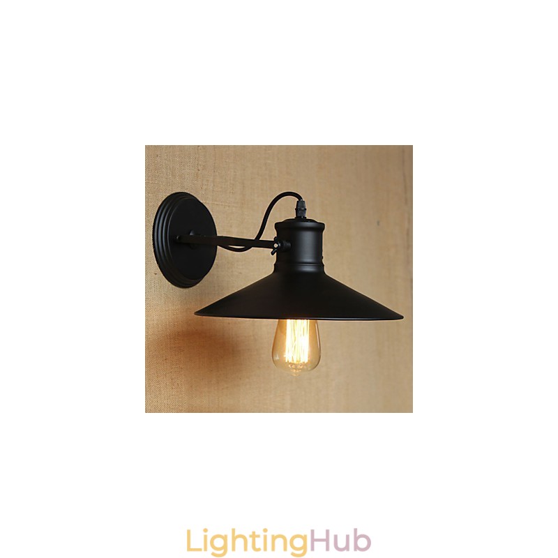 Retro Modern Creative Industrial Wind Black Paint Shop Warehouse Bar Cafe Hotel Iron Wall Lamp