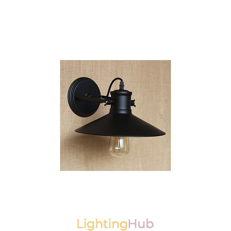 Retro Modern Creative Industrial Wind Black Paint Shop Warehouse Bar Cafe Hotel Iron Wall Lamp