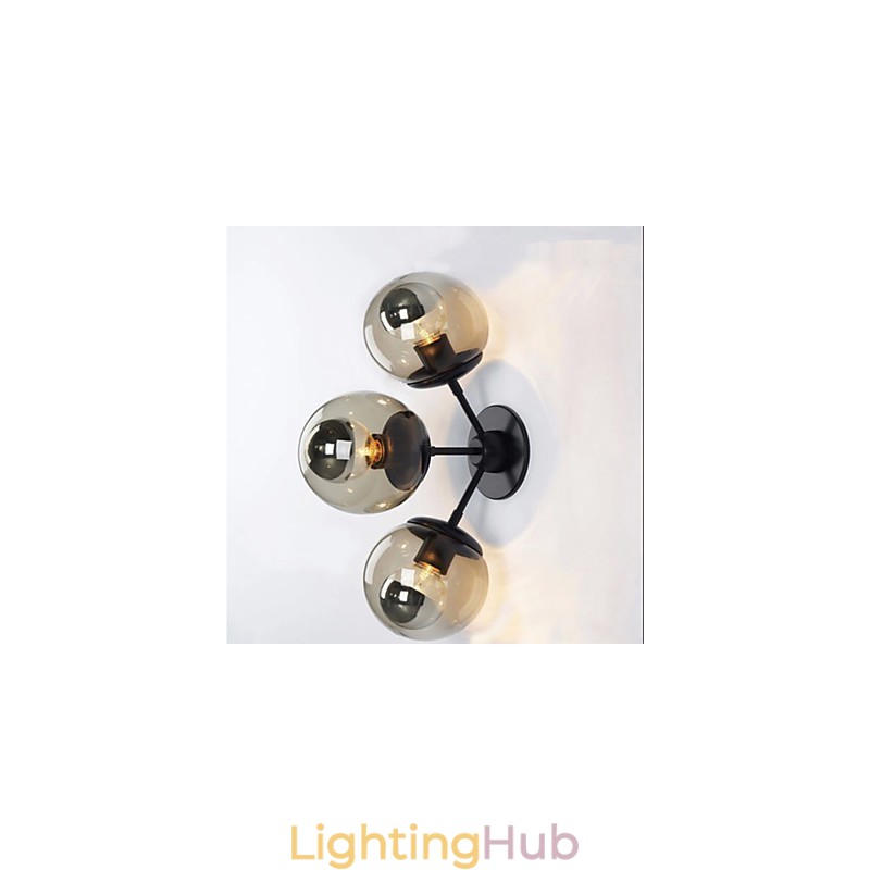 Wall Sconces Glass ball 3Lights Outdoor Indoor Wall Lightsl Rustic Lodge Metal