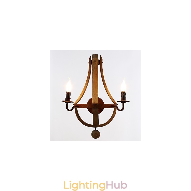 Mini Style Wall Sconces Rustic Lodge Wood Bamboo