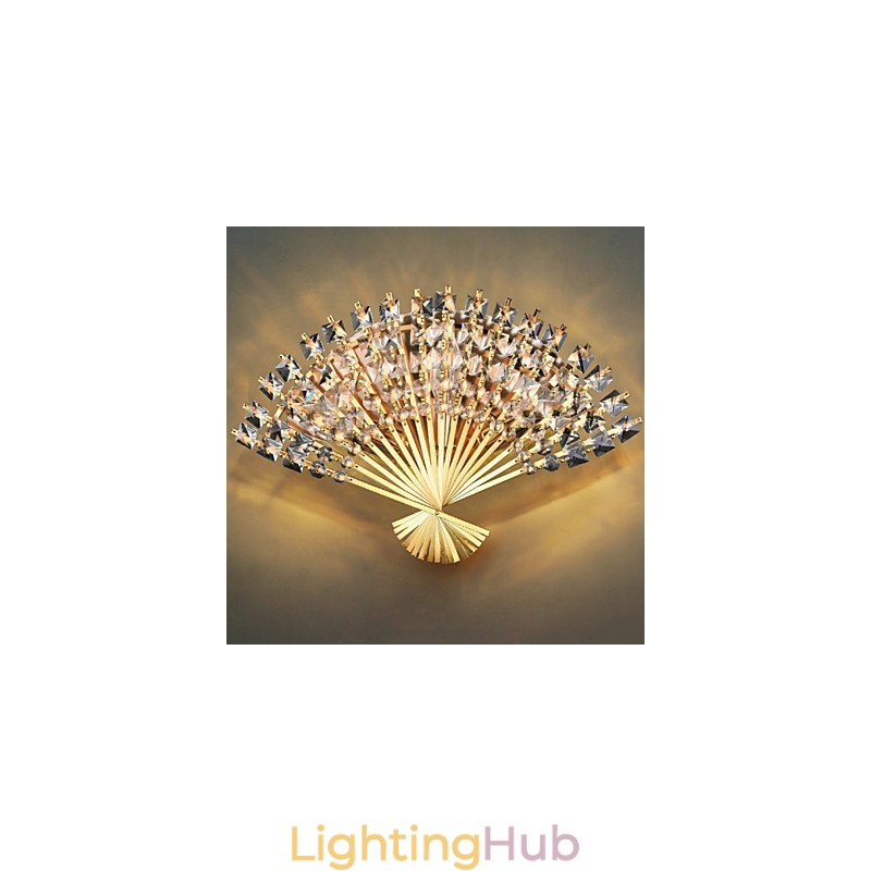 Valentine'S Day The Fan Wall Decoration Gifts Contemporary And Contracted Crystal Wall Lamp Light