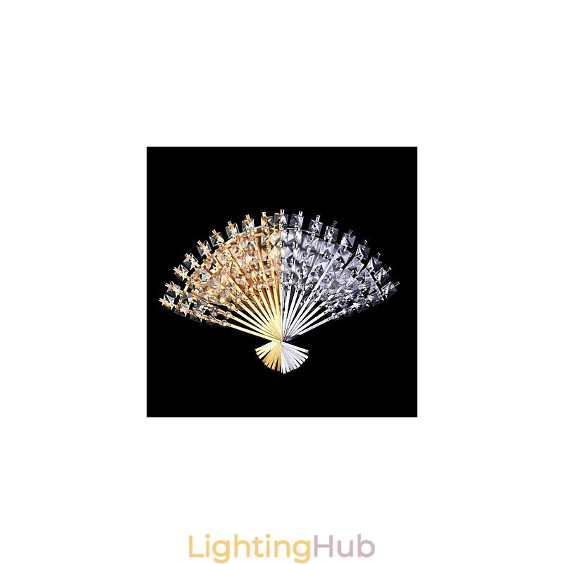 Valentine'S Day The Fan Wall Decoration Gifts Contemporary And Contracted Crystal Wall Lamp Light