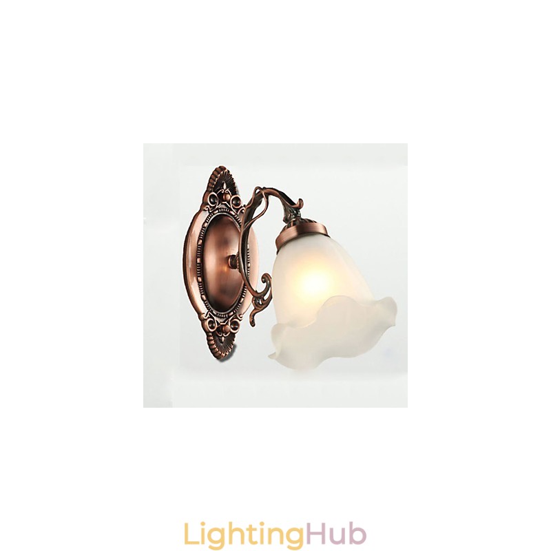 Retro Glass Simple European Modern Elegance Wrought Iron Wall Lamp Light
