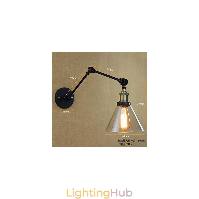 Mediterranean Village Retro Pastoral Glass Decorative Wall Sconce Clothing Store Restaurant Coffee