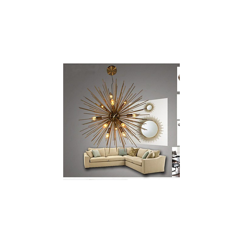 Retro Imitation Copper Creative line 12 Chandelier