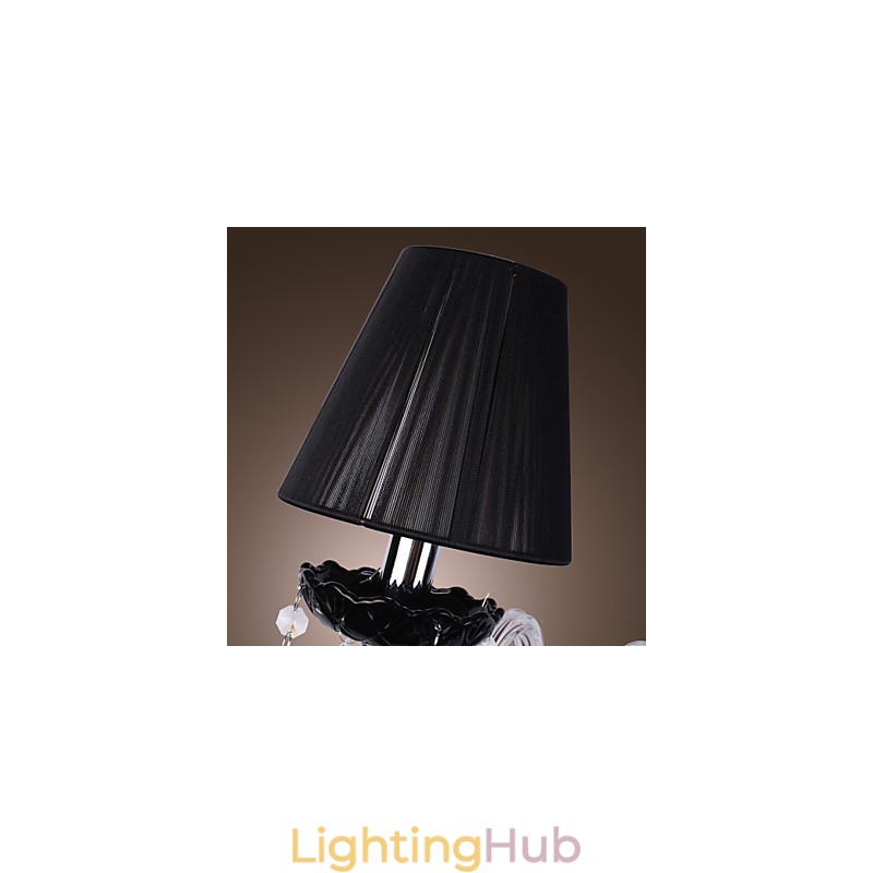 Crystal Wall Light with 2 Lights in Fabric Shade