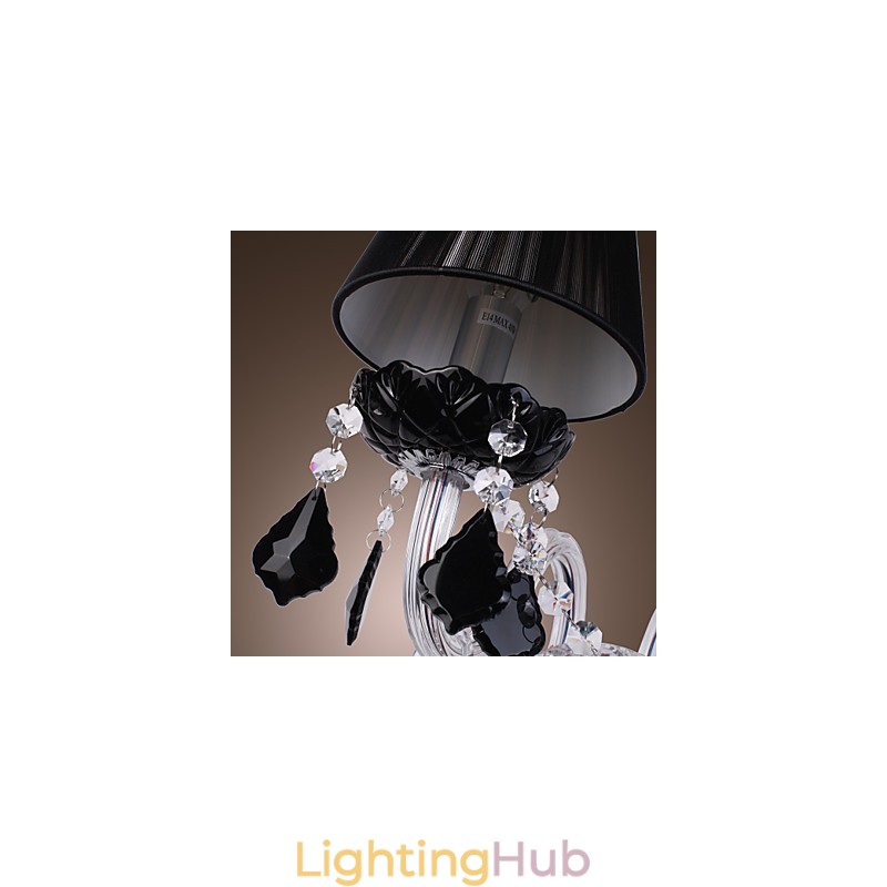 Crystal Wall Light with 2 Lights in Fabric Shade