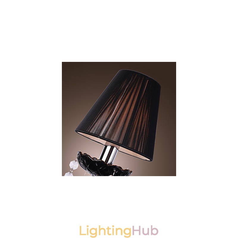 Crystal Wall Light with 2 Lights in Fabric Shade