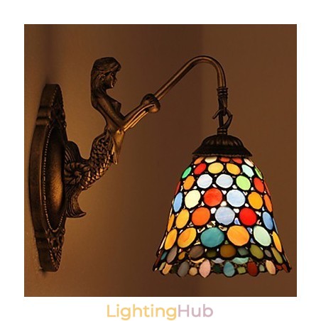 European Contracted Rural Creative Wrought Iron Wall Lamp Glass Lights European Contracted Rural Creative Wrought Iron Wall Lamp Glass Lights