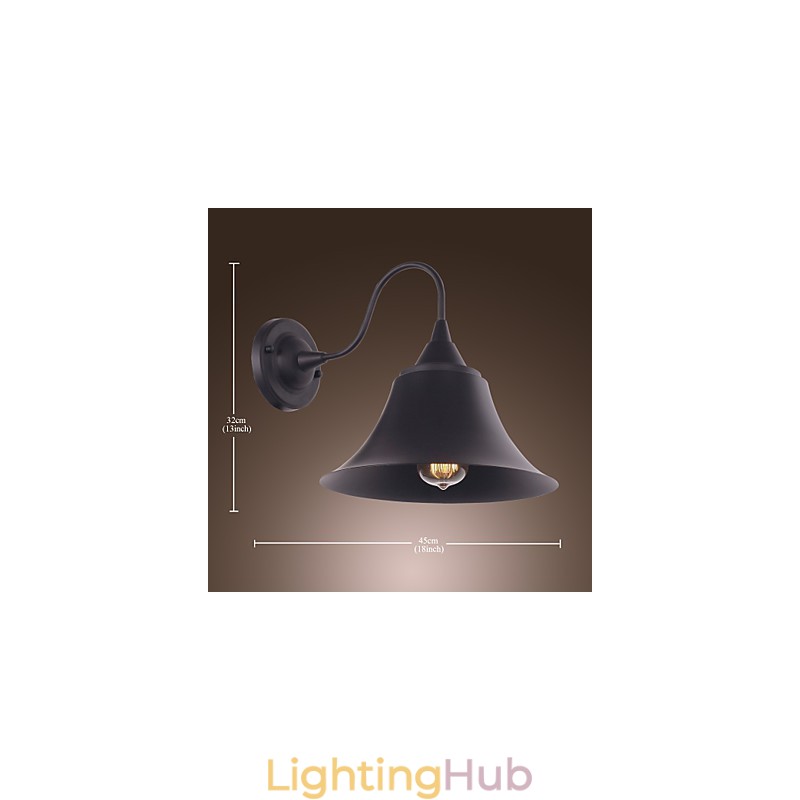 Artistic Wall Light with Retro Metal Shade and Bracket