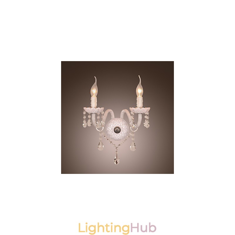 Crystal Wall Light with 2 Lights in Candle Bulb
