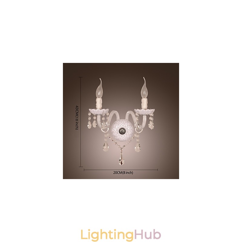 Crystal Wall Light with 2 Lights in Candle Bulb