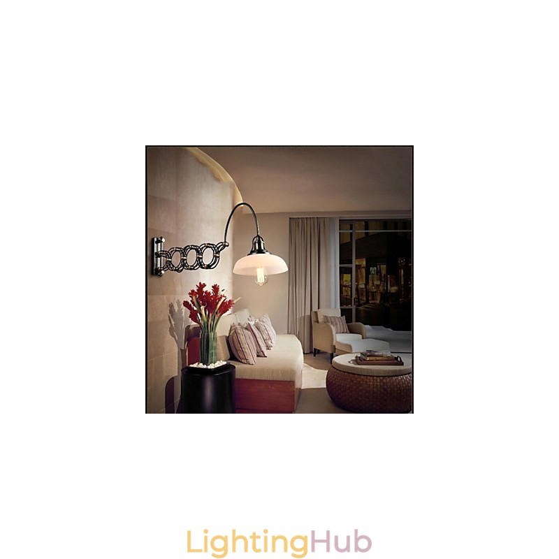 Vintage Industrial American Country Restaurant Bedroom Study Creative Staircase Aisle Lamp Telescopic Iron Wall Lamps