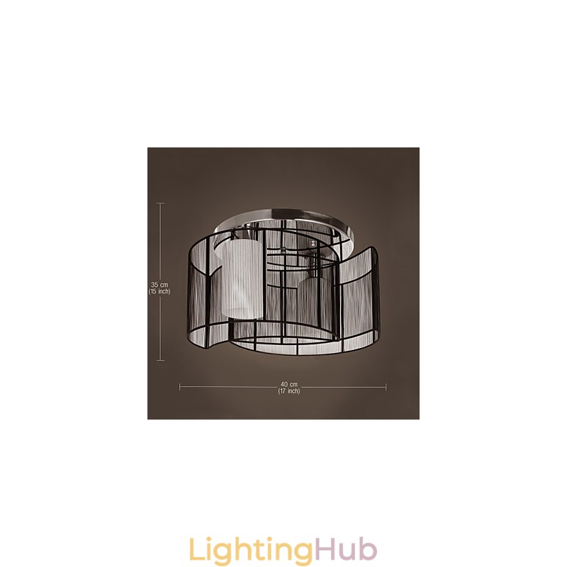 Ceiling Light Modern Design 2 Lights Black