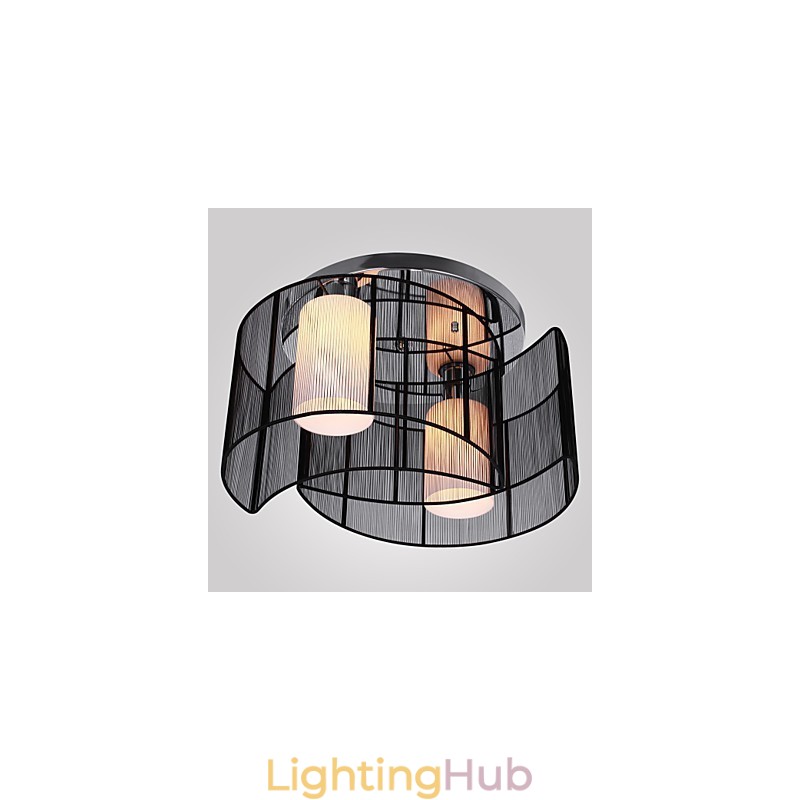 Ceiling Light Modern Design 2 Lights Black