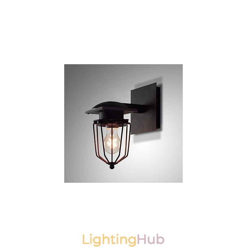 Retro Wrought Wall Lamps Single Head Antique Wall Lamp Reminisced Lamp Loft American Iron Vintage Small Cages Wall Lamp