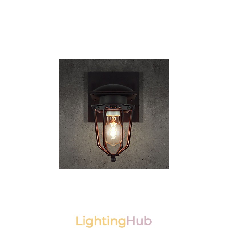 Retro Wrought Wall Lamps Single Head Antique Wall Lamp Reminisced Lamp Loft American Iron Vintage Small Cages Wall Lamp