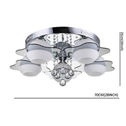Remoter Control 5 Lights with Blue Redss Modern Ceiling Light Flush Mount
