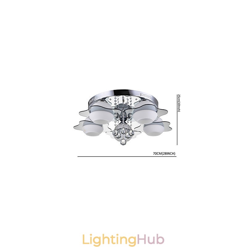 Remoter Control 5 Lights with Blue Redss Modern Ceiling Light Flush Mount