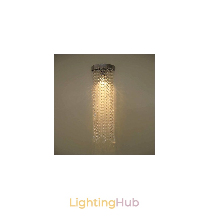 50W MR16 Chrome Finish Wall Light with Crystal Chains