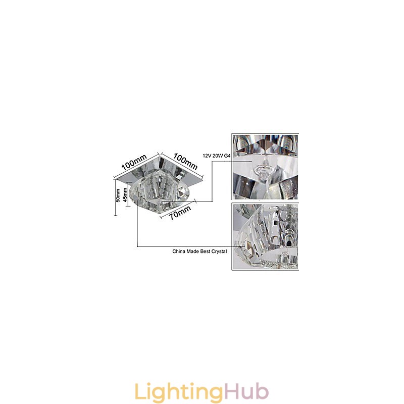 Modern Contemporary Crystal Mini Style Flush Mount