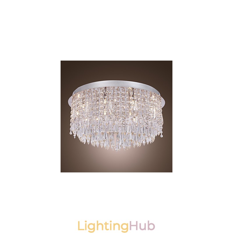 Modern Contemporary Crystal Chrome Flush Mount