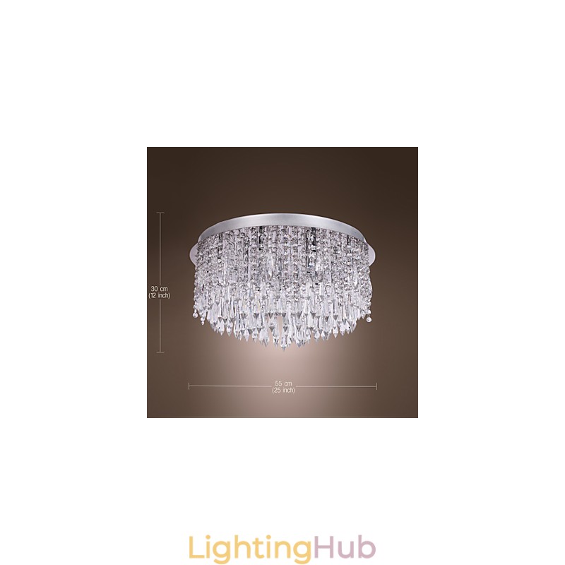 Modern Contemporary Crystal Chrome Flush Mount
