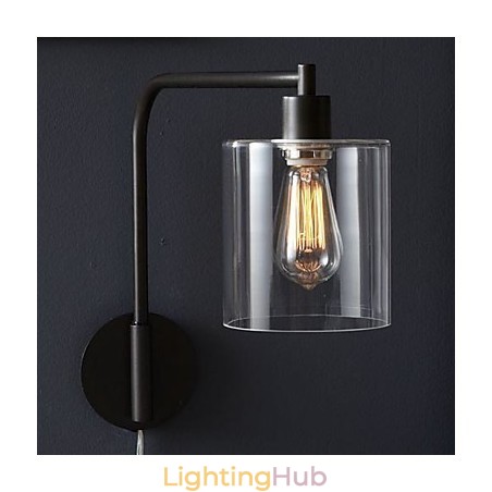 Modern Wall Light with Glass Drum Shade Modern Wall Light with Glass Drum Shade