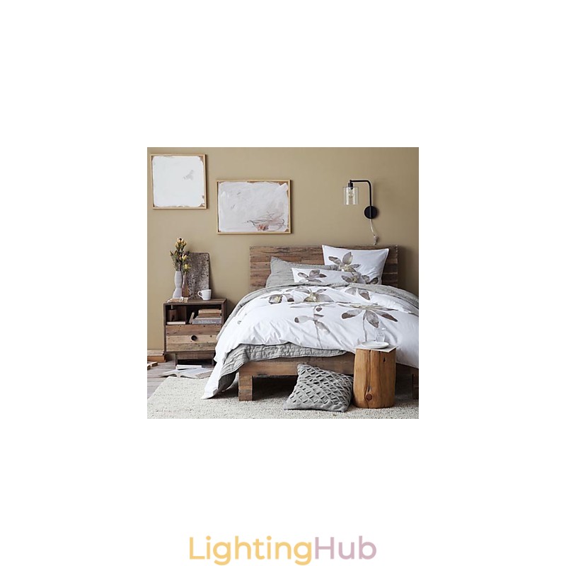 Modern Wall Light with Glass Drum Shade