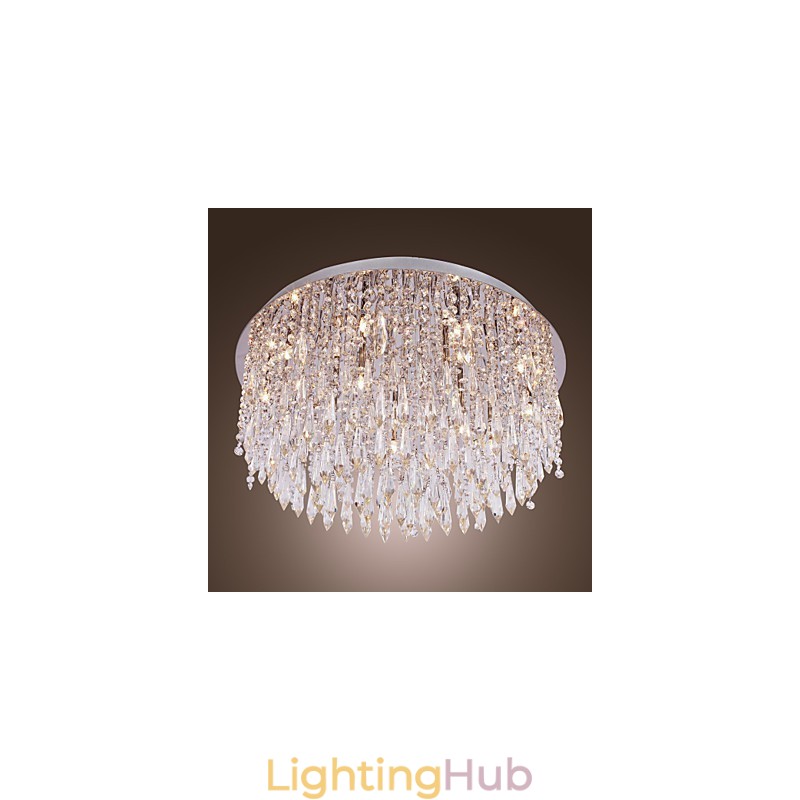 Modern Contemporary Crystal Chrome Flush Mount