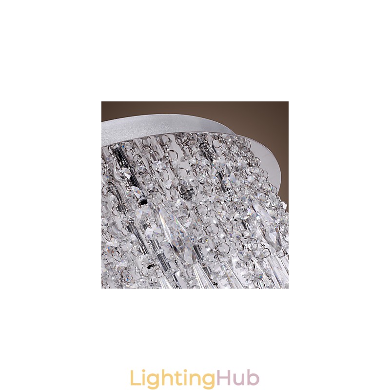 Modern Contemporary Crystal Chrome Flush Mount
