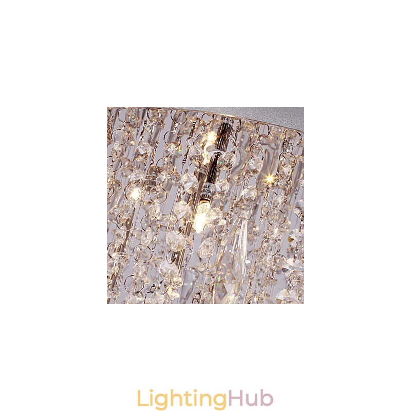 Modern Contemporary Crystal Chrome Flush Mount