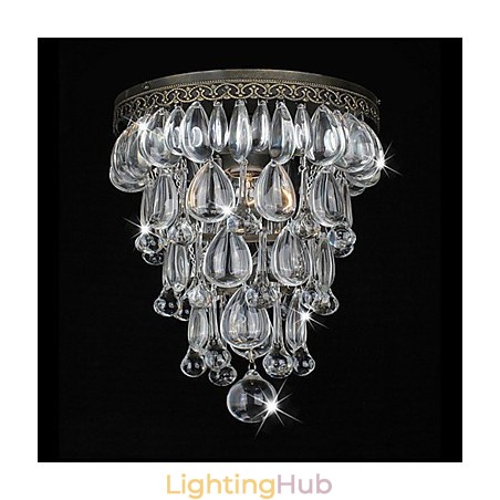 Antique Green Wall Lights with Crystal Beaded Pendants Antique Green Wall Lights with Crystal Beaded Pendants