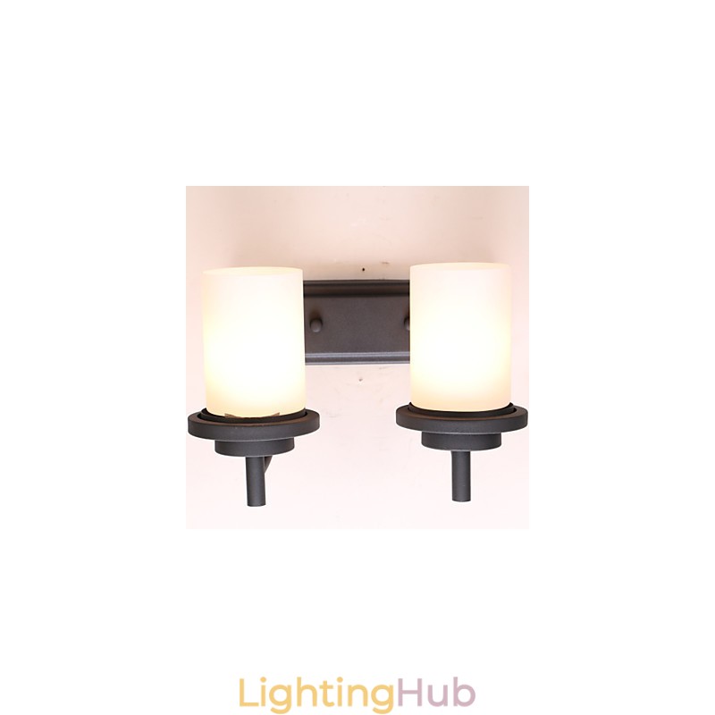 2*Retro Iron Classic Style Wall light in Painting Processing with Frosted glass