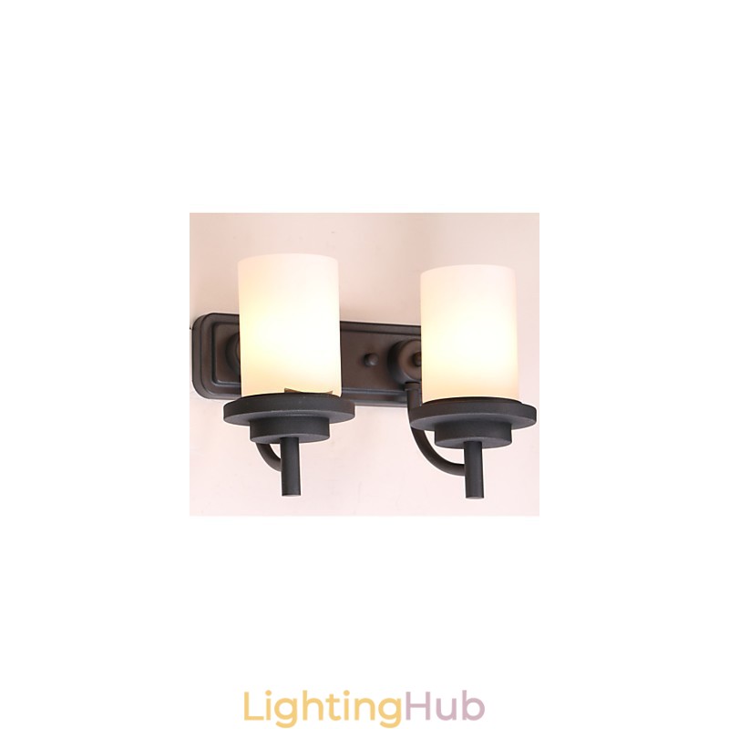 2*Retro Iron Classic Style Wall light in Painting Processing with Frosted glass