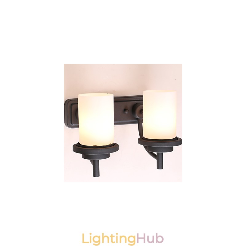 2*Retro Iron Classic Style Wall light in Painting Processing with Frosted glass