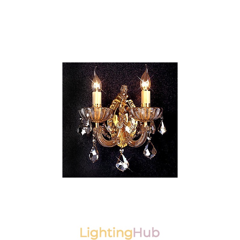 Elegant Crystal Wall Light with 2 Lights
