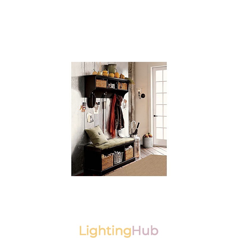 Nature Inspired Iron Wall Light with Transparent Glass Shade