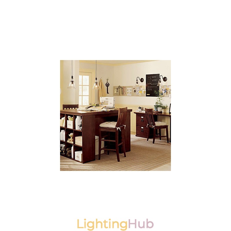 Nature Inspired Iron Wall Light with Transparent Glass Shade