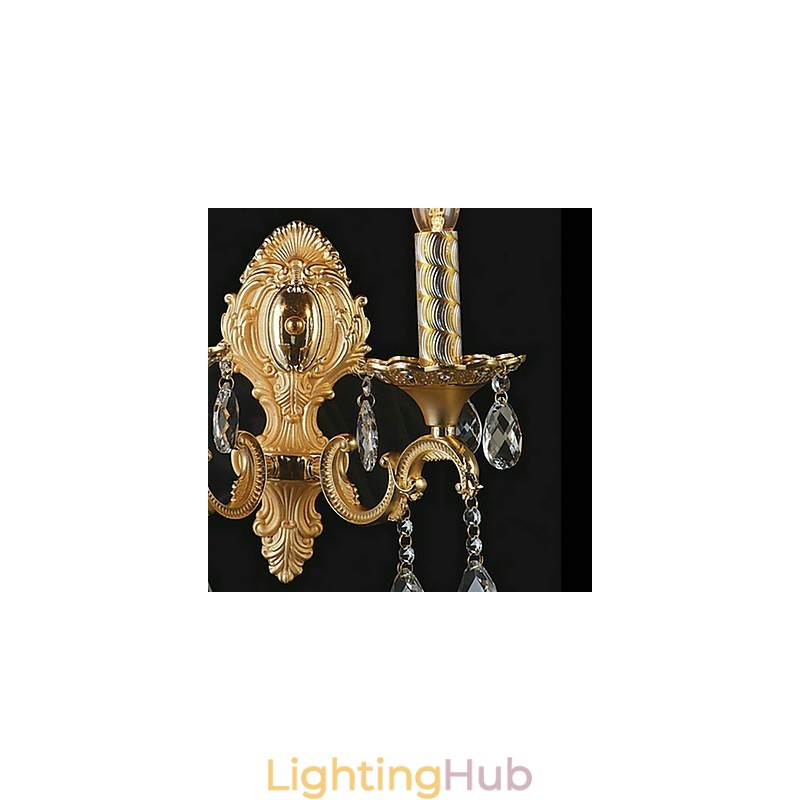 Golden Crystal Wall Light with 2 Lights