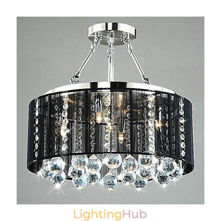Traditional Classic Crystal Chrome Metal Flush Mount Traditional Classic Crystal Chrome Metal Flush Mount