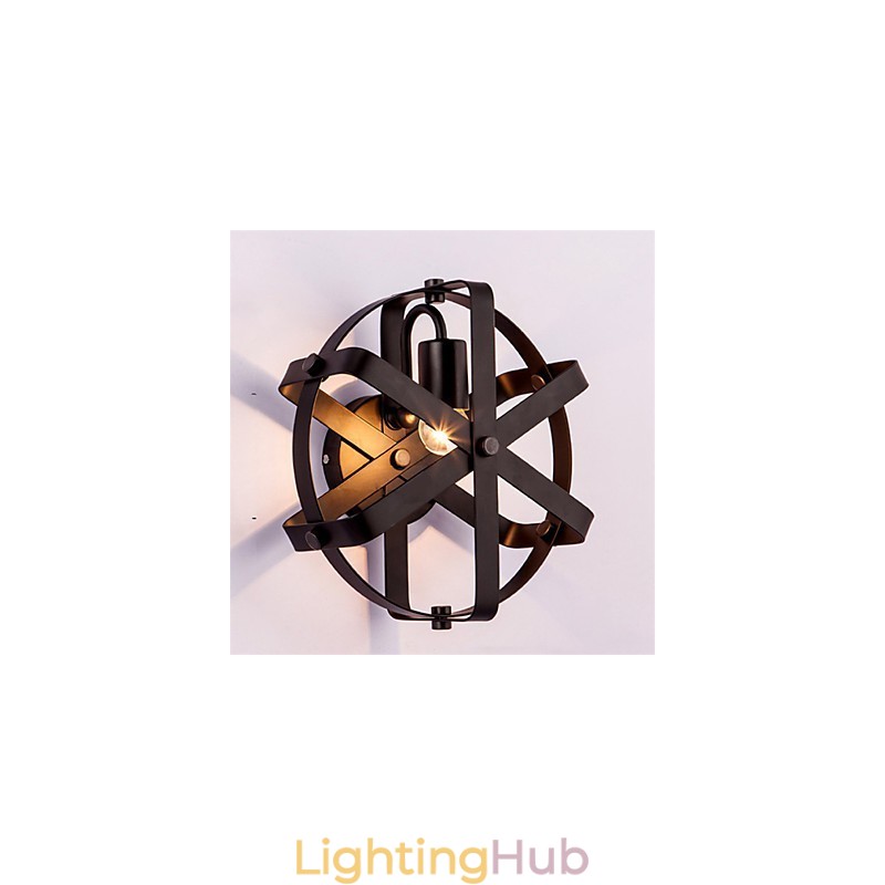 New Vintage Style Industrial Round Wall Sconce balcony Loft Entry Hallway Bedroom Wall Lamp