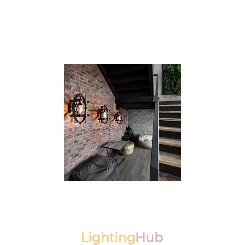 New Vintage Style Industrial Round Wall Sconce balcony Loft Entry Hallway Bedroom Wall Lamp