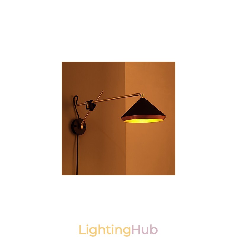 Rural Industrial Wind Restoring Ancient Ways Wrought Iron Rocker Arm Folded Wall Lamp Lights