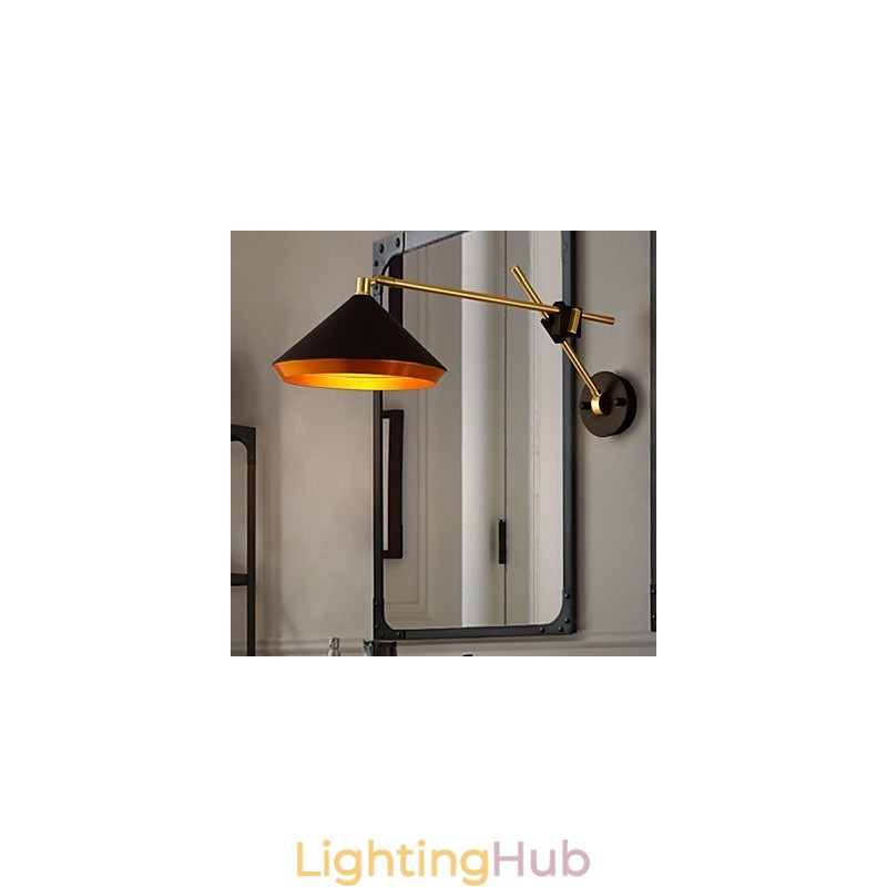 Rural Industrial Wind Restoring Ancient Ways Wrought Iron Rocker Arm Folded Wall Lamp Lights