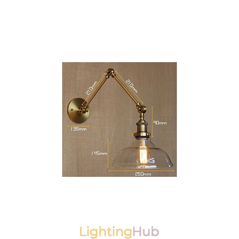 The LOFT Style Designer Lamp Modern Glass Bronze Cafe Decorative Wall Lamp