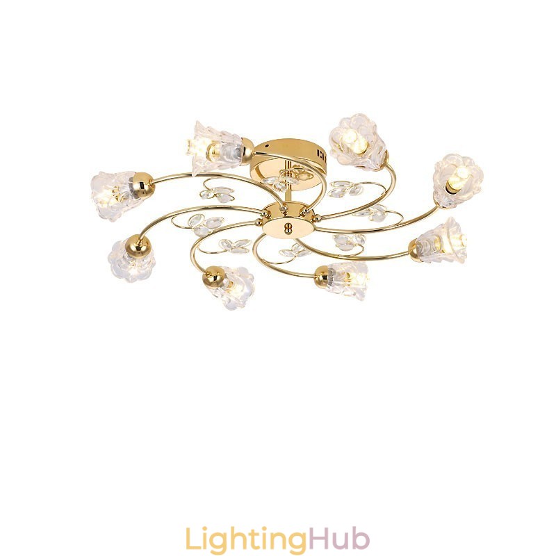 Artistic Aluminum Flush Mount Lights With Crystals