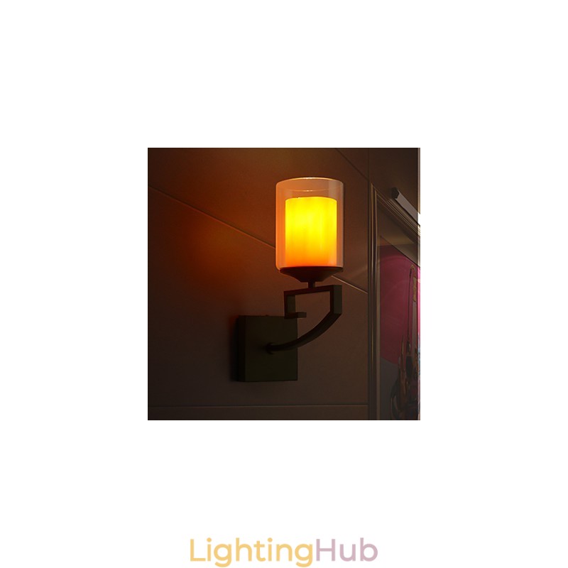 Retro Glass Simple Single Head Wall Lamp Light Wall Sconces Crystal Modern Contemporary Metal